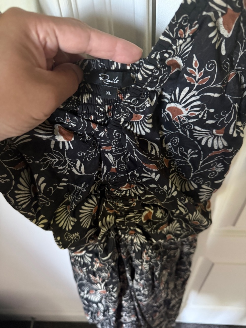 Rails Black Floral Maxi Dress with Tan Accents - Picture 2 of 4